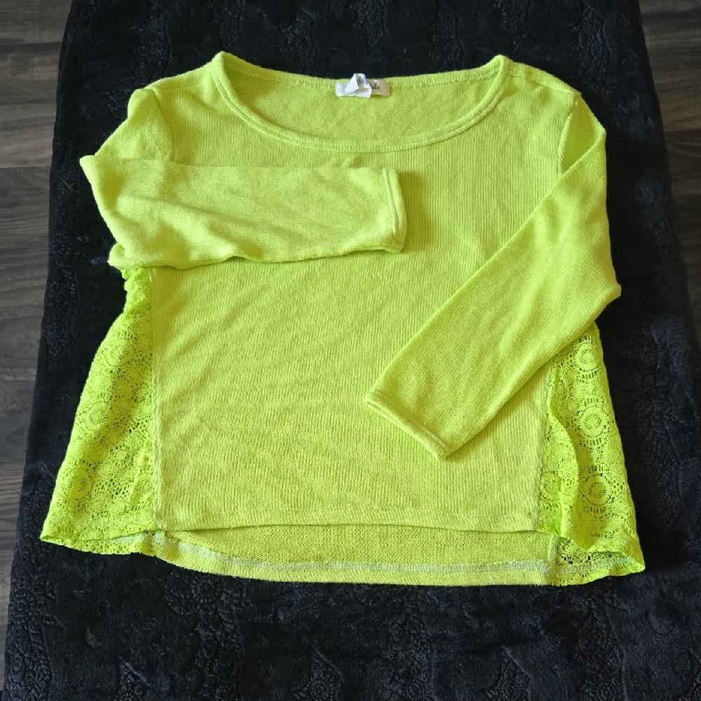 Aeropostale Yellow Relaxed 3/4 Sleeve Blouse